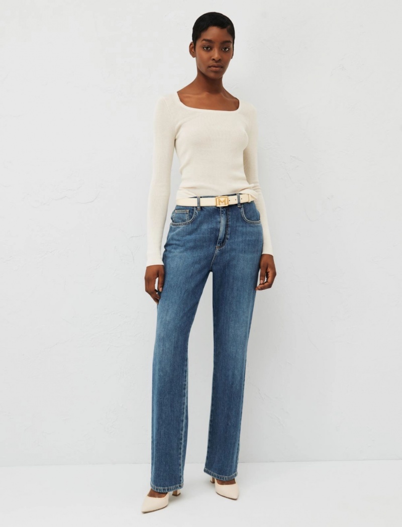 Sweter Damskie Marella Slim-Fit Białe | Polska 723194-AJI