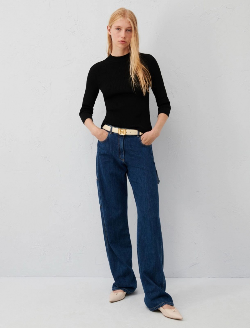 Sweter Damskie Marella Slim-Fit Czarne | Polska 978415-RPU