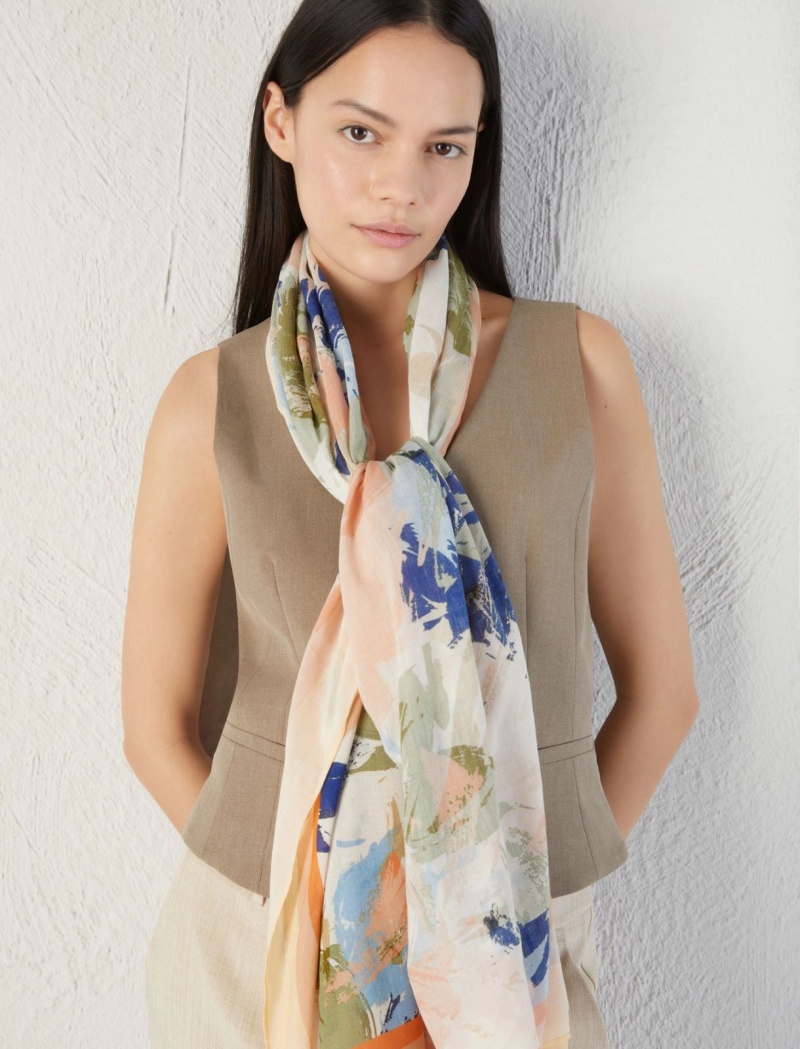 Szalik Damskie Marella Patterned Stole Białe | Polska 985406-IOB