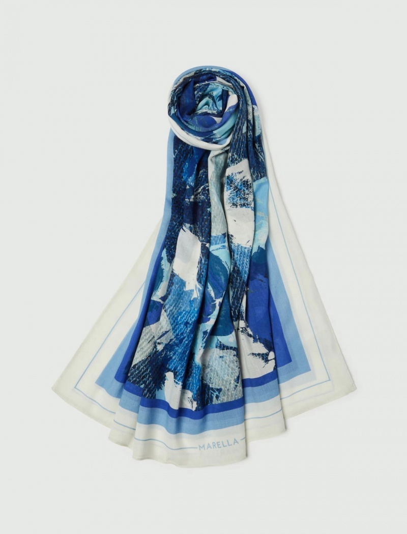 Szalik Damskie Marella Patterned Stole Granatowe | Polska 649735-MVX