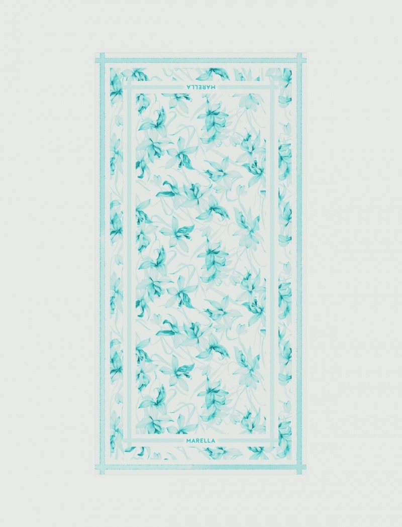 Szalik Damskie Marella Patterned Stole Turkusowe | Polska 036589-OGU