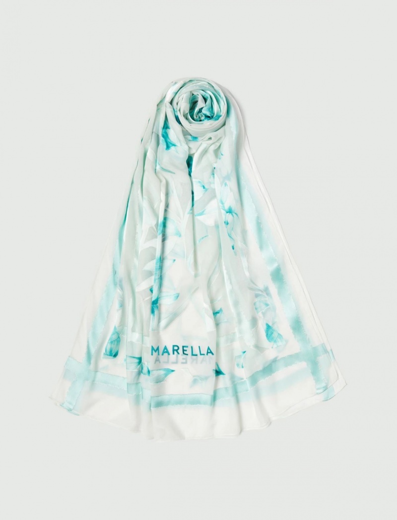 Szalik Damskie Marella Patterned Stole Turkusowe | Polska 036589-OGU