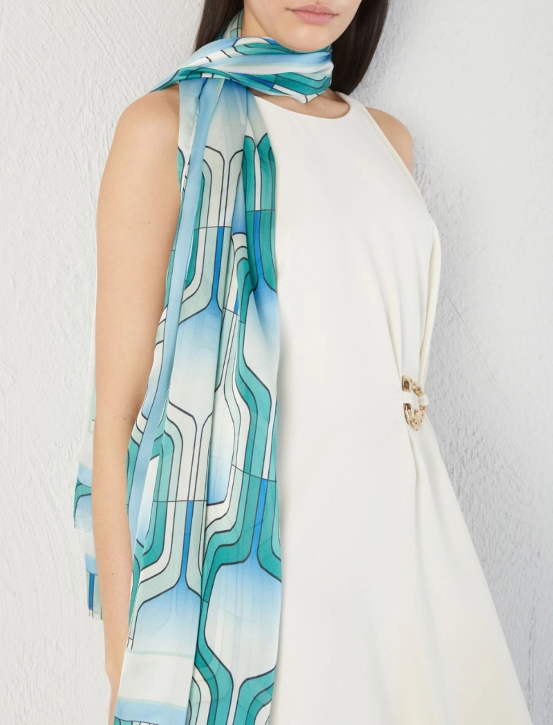 Szalik Damskie Marella Patterned Stole Zielone | Polska 864102-KAD
