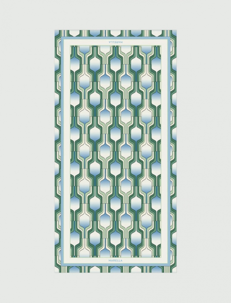 Szalik Damskie Marella Patterned Stole Zielone | Polska 864102-KAD