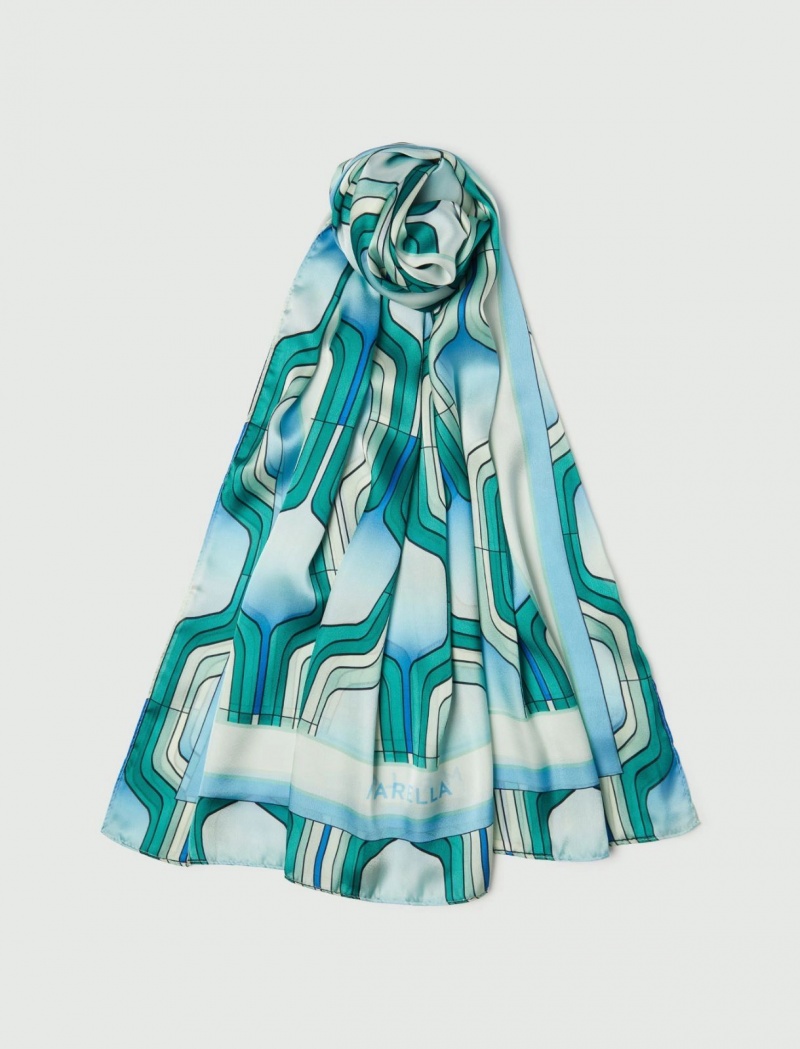 Szalik Damskie Marella Patterned Stole Zielone | Polska 864102-KAD