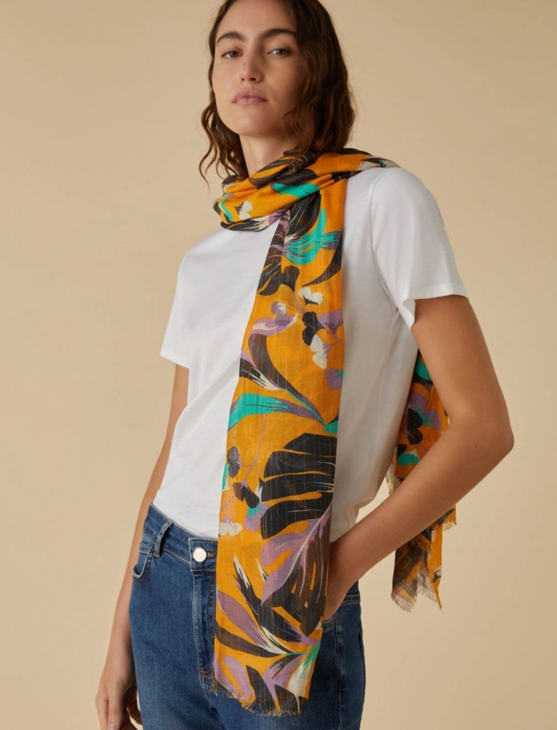 Szalik Damskie Marella Patterned Stole Żółte | Polska 214607-FYR