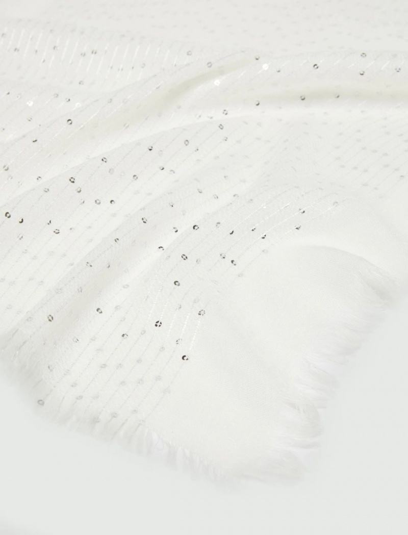 Szalik Damskie Marella Sequinned Stole Białe | Polska 578092-YHF