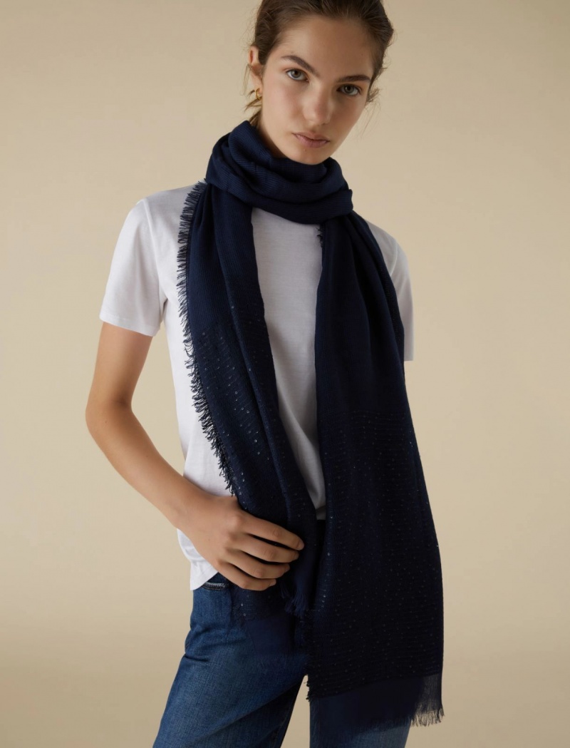 Szalik Damskie Marella Sequinned Stole Niebieskie | Polska 132760-EZV