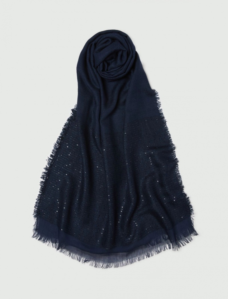 Szalik Damskie Marella Sequinned Stole Niebieskie | Polska 132760-EZV