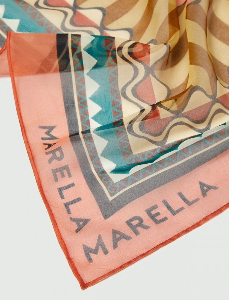 Szalik Damskie Marella Silk Brązowe | Polska 025186-HZQ