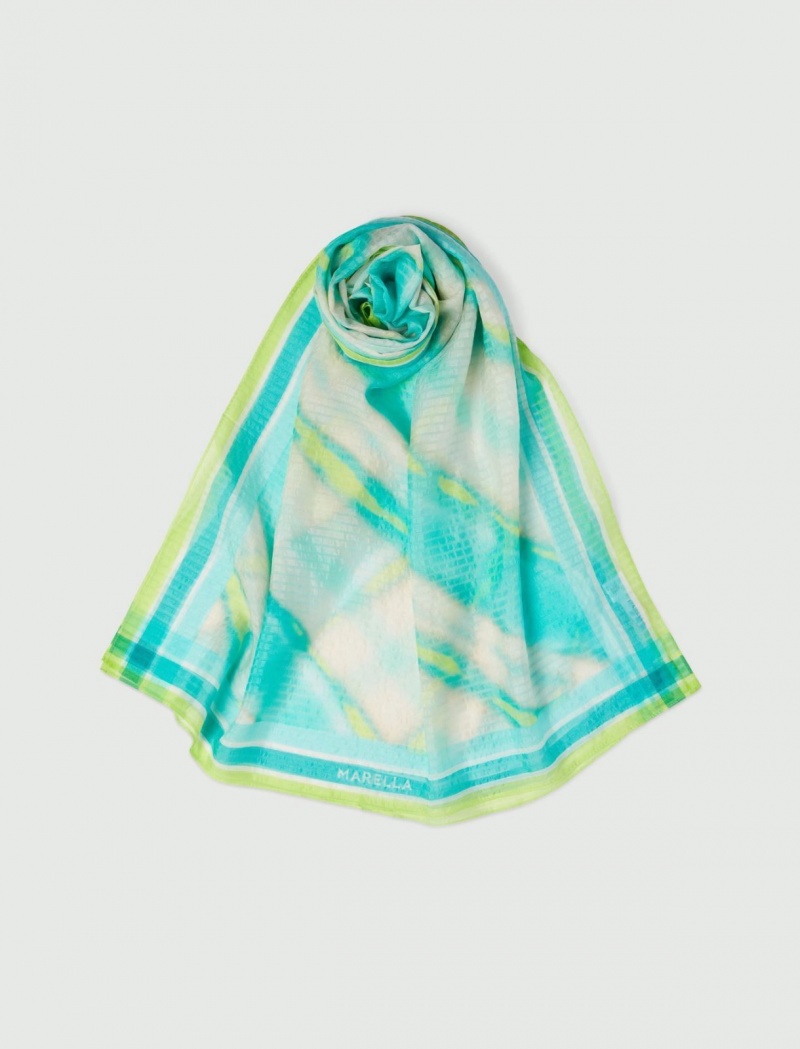 Szalik Damskie Marella Silk Stole Niebieskie | Polska 719280-GNB