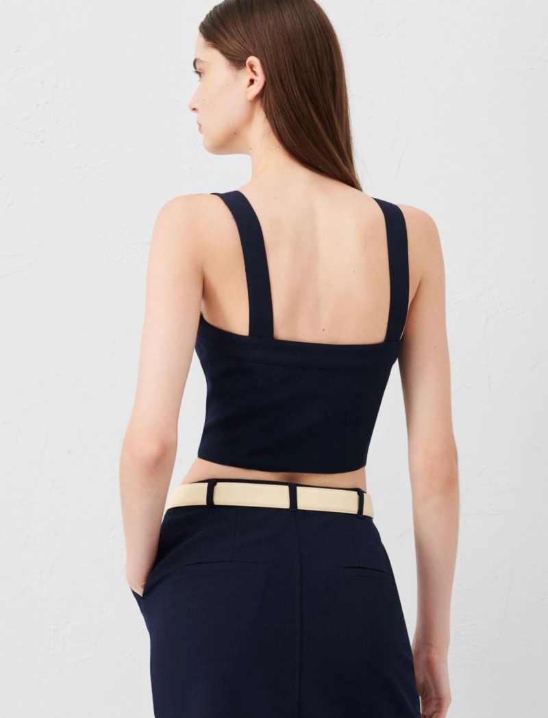 Top Damskie Marella Bustier Granatowe | Polska 628573-EMC