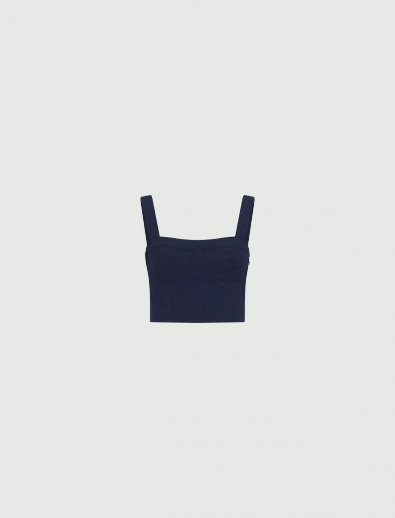 Top Damskie Marella Bustier Granatowe | Polska 628573-EMC