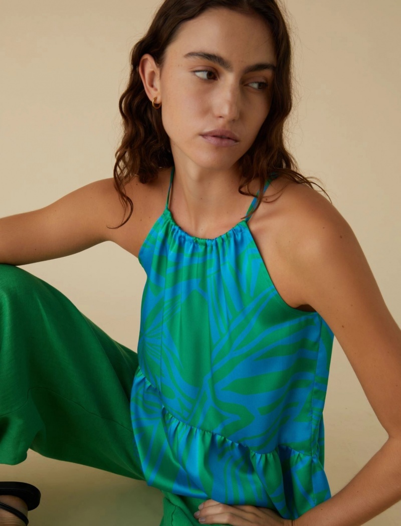 Top Damskie Marella Flounce Turkusowe | Polska 869452-FVH