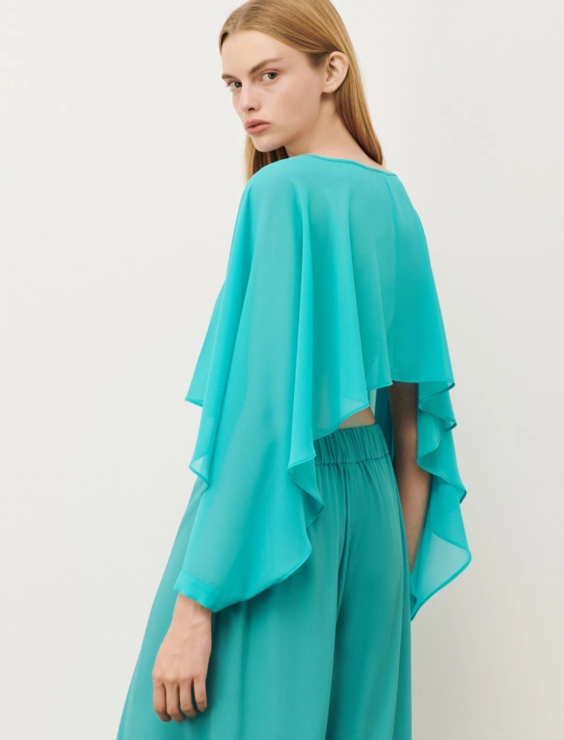 Top Damskie Marella Georgette Shrug Niebieskie | Polska 457693-HKV