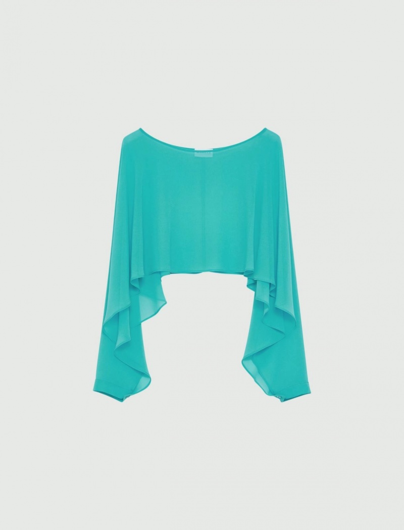 Top Damskie Marella Georgette Shrug Niebieskie | Polska 457693-HKV