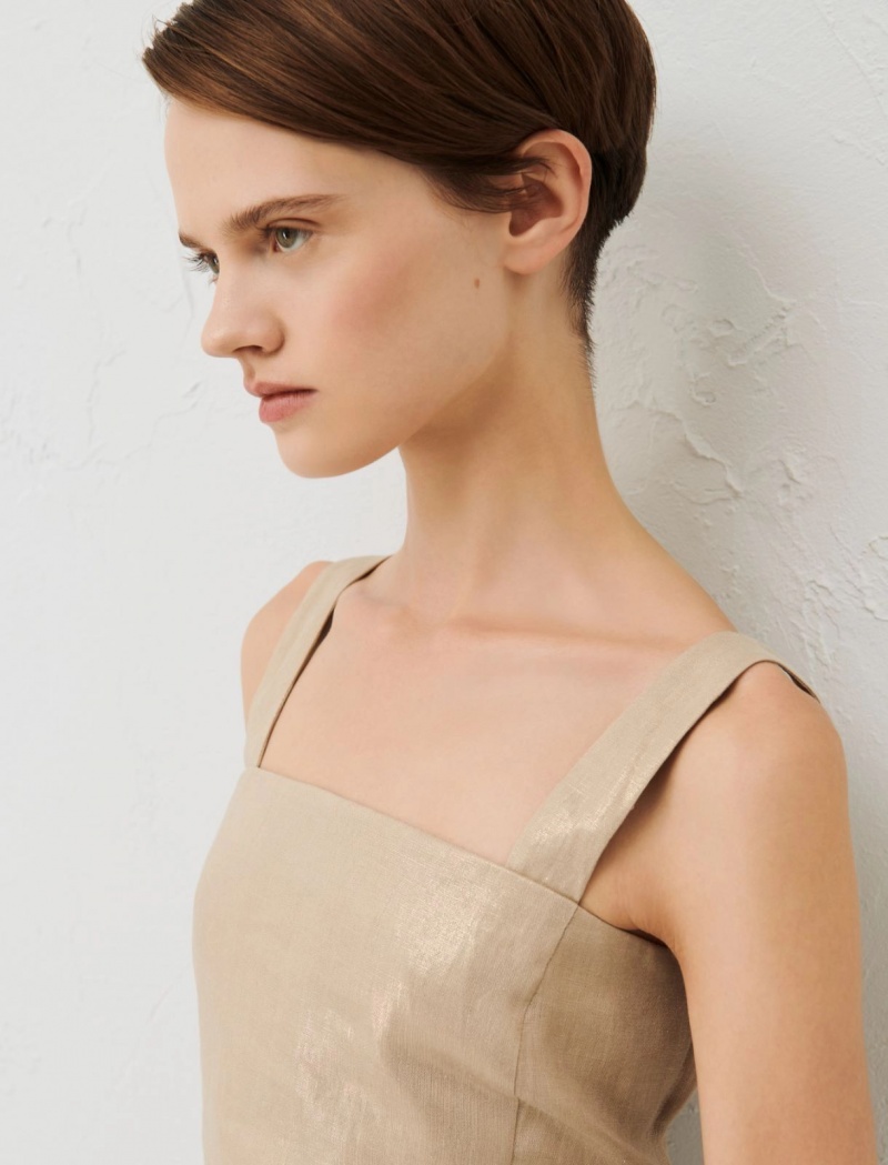 Top Damskie Marella Linen Brązowe | Polska 549832-NDW