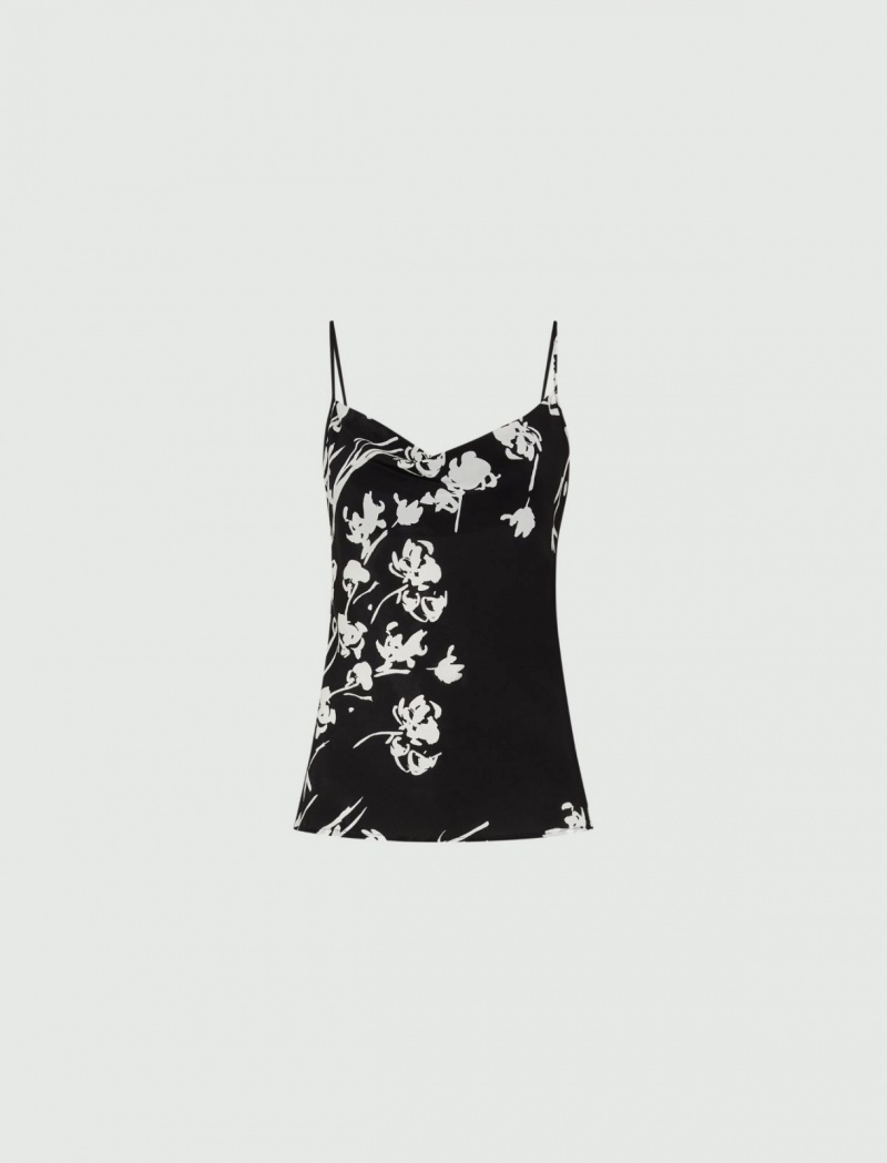 Top Damskie Marella Lingerie-Look Czarne | Polska 329564-SPC