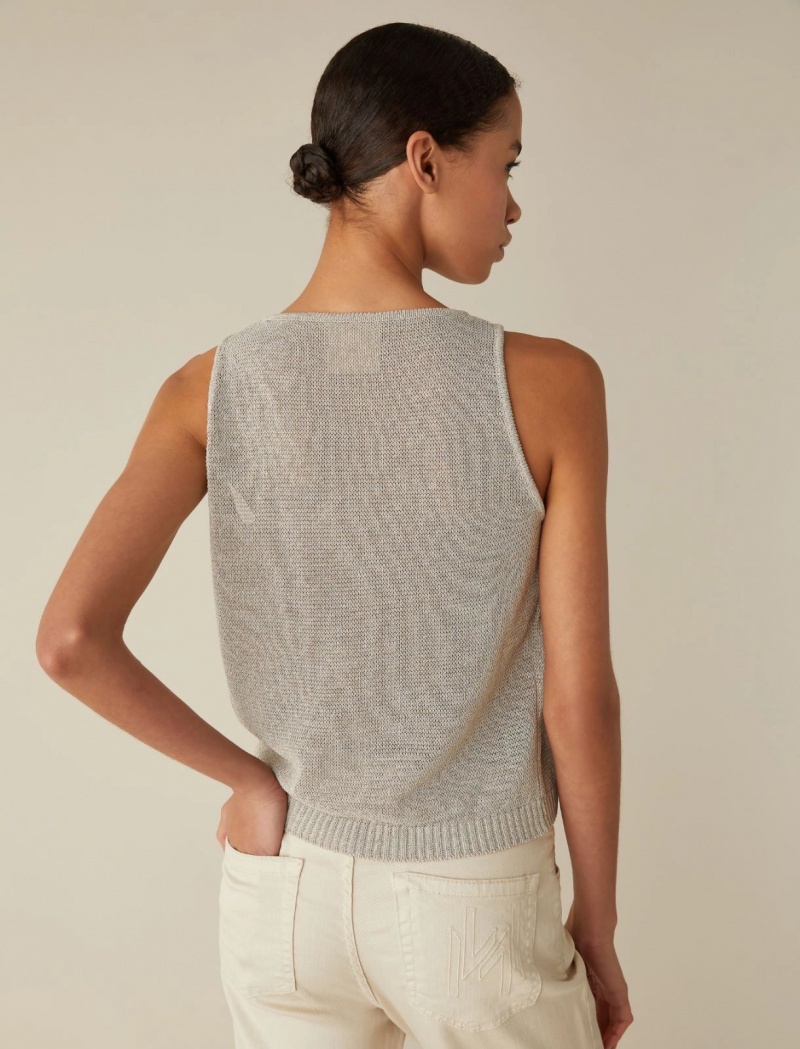 Top Damskie Marella Lurex Białe | Polska 793521-HYE