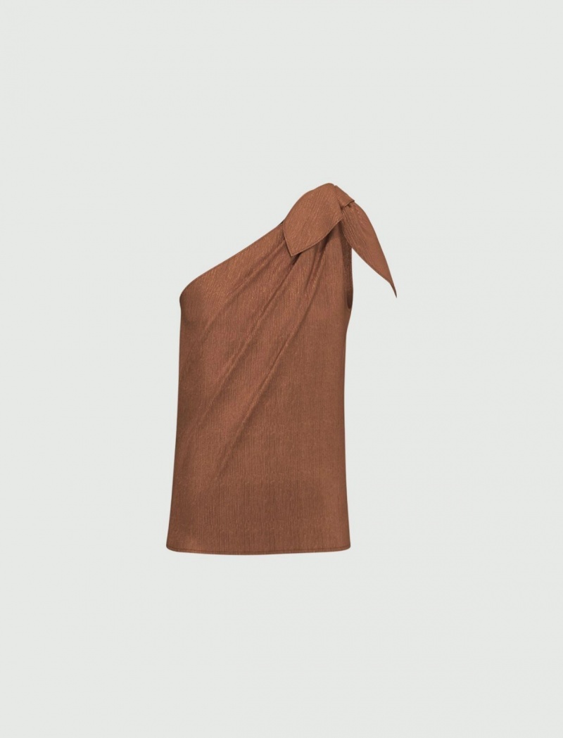Top Damskie Marella One-Shoulder Złote | Polska 087965-MHU