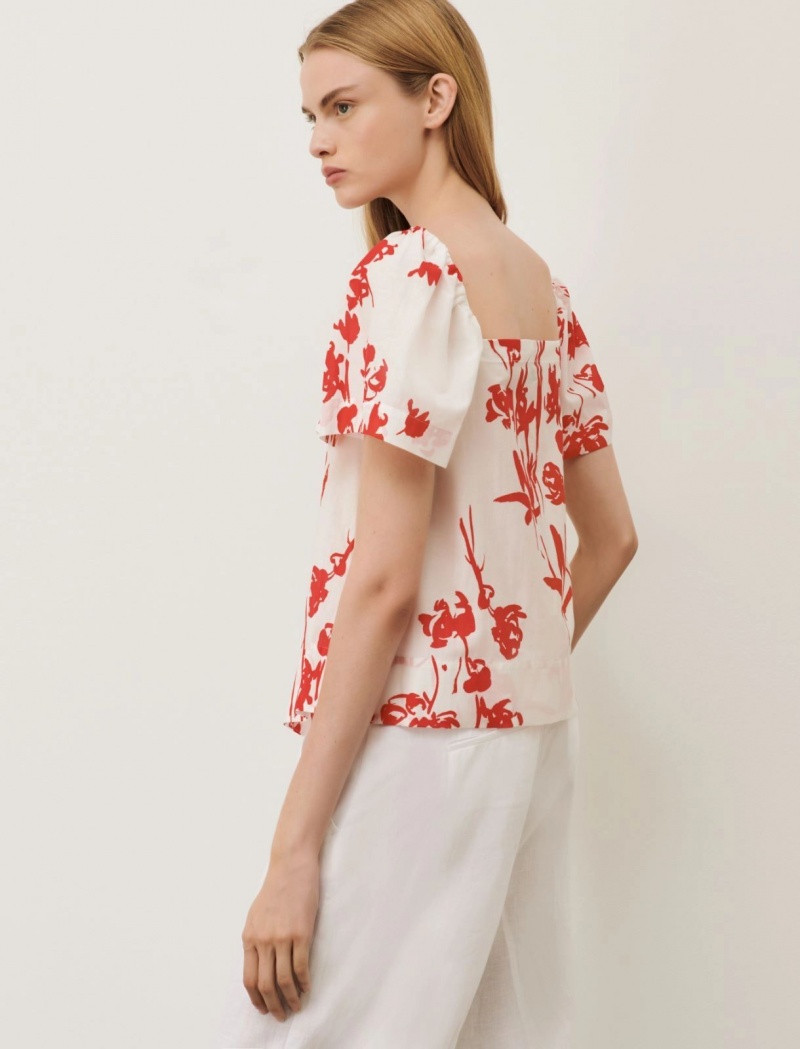 Top Damskie Marella Patterned Czerwone | Polska 864907-TOW