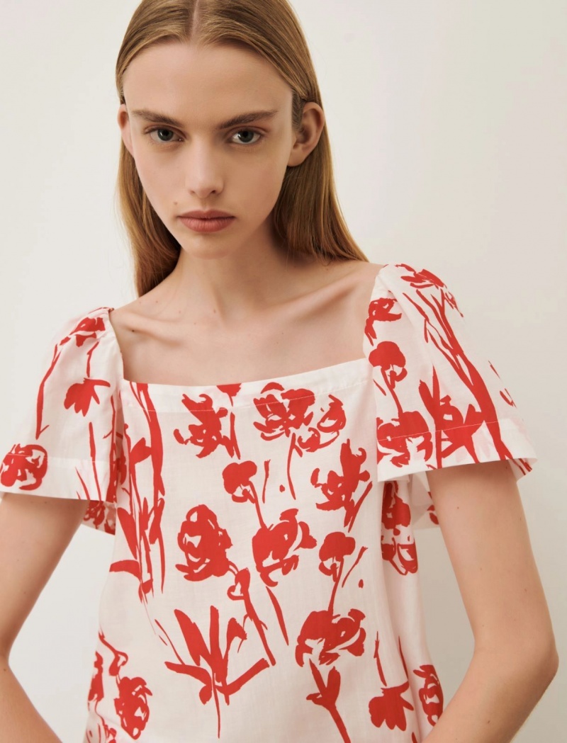 Top Damskie Marella Patterned Czerwone | Polska 864907-TOW