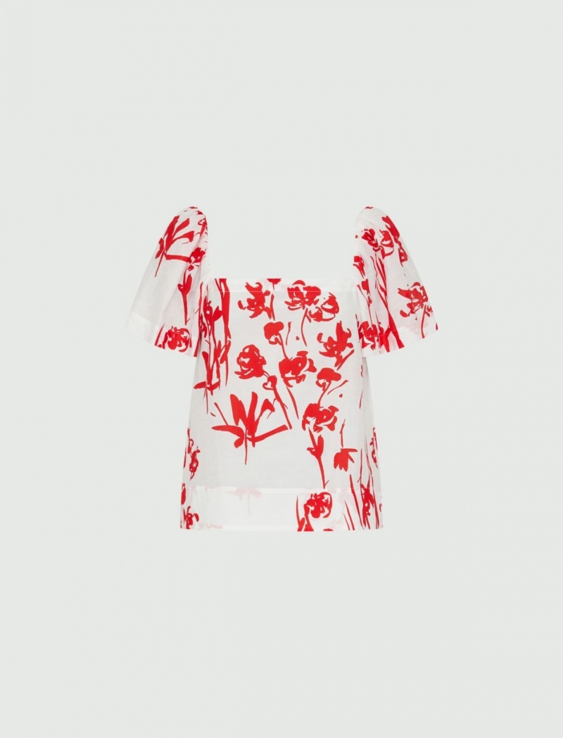 Top Damskie Marella Patterned Czerwone | Polska 864907-TOW