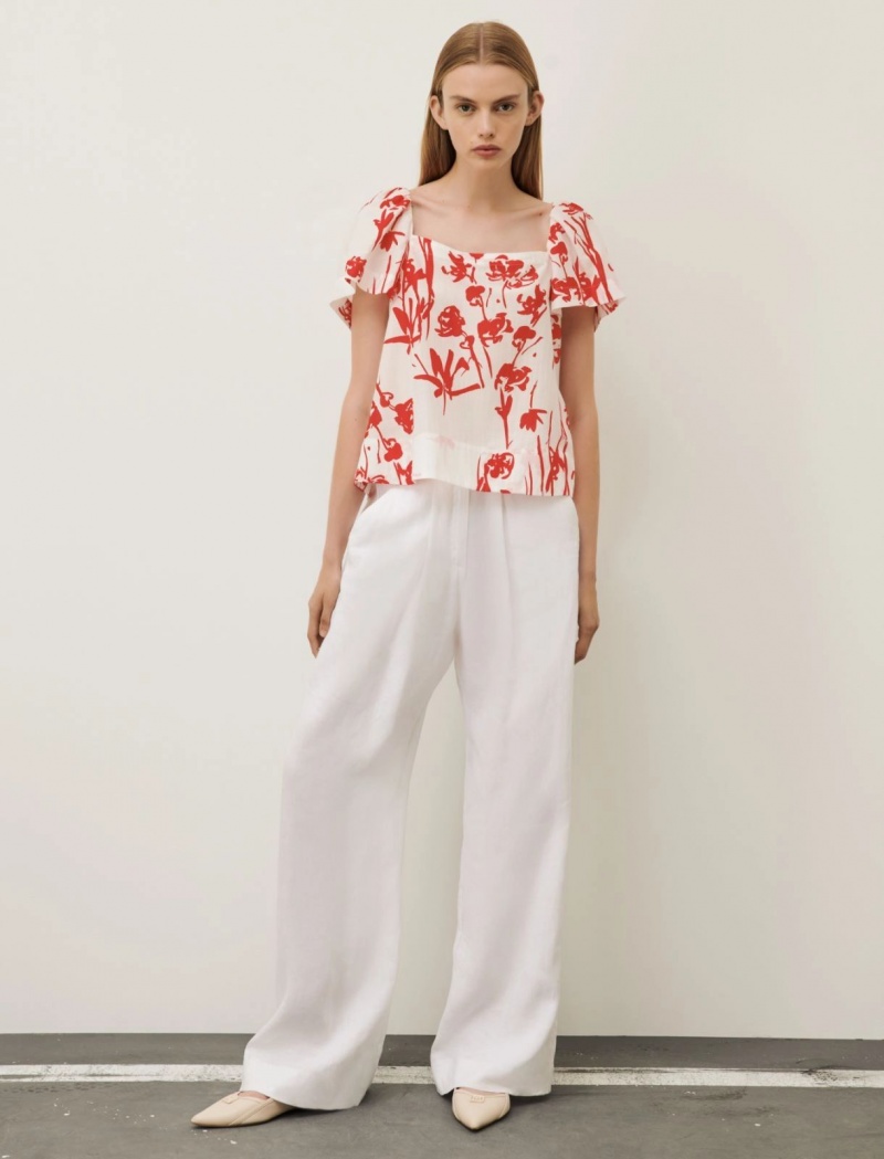 Top Damskie Marella Patterned Czerwone | Polska 864907-TOW