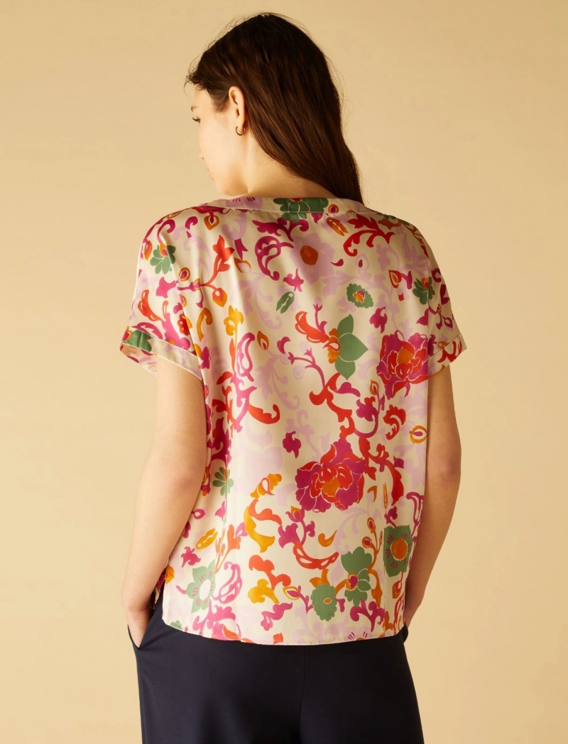 Top Damskie Marella Patterned Kremowe | Polska 031297-ZOW