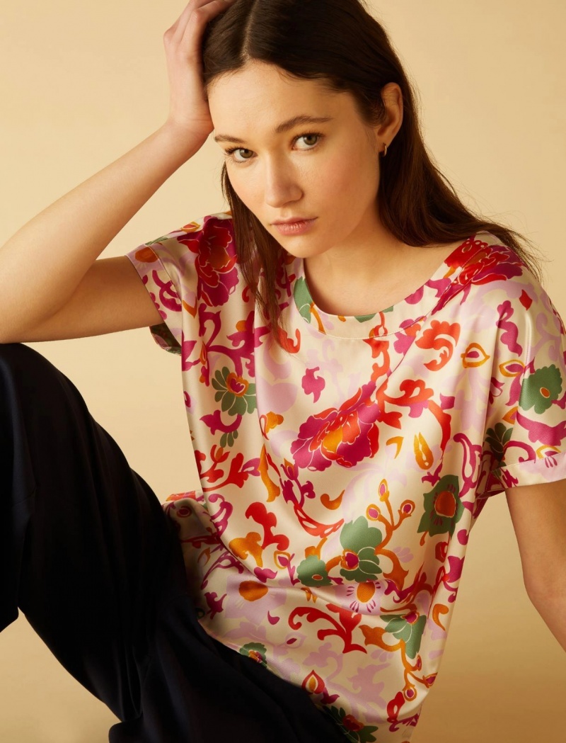 Top Damskie Marella Patterned Kremowe | Polska 031297-ZOW