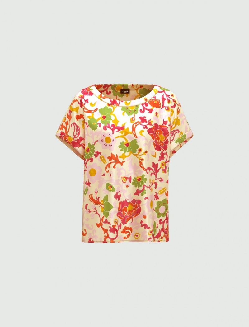 Top Damskie Marella Patterned Kremowe | Polska 031297-ZOW