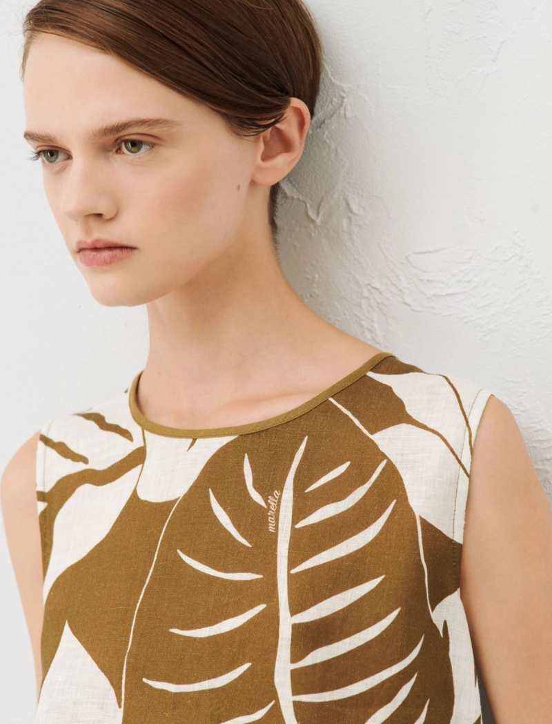 Top Damskie Marella Patterned Oliwkowe | Polska 806532-HAO