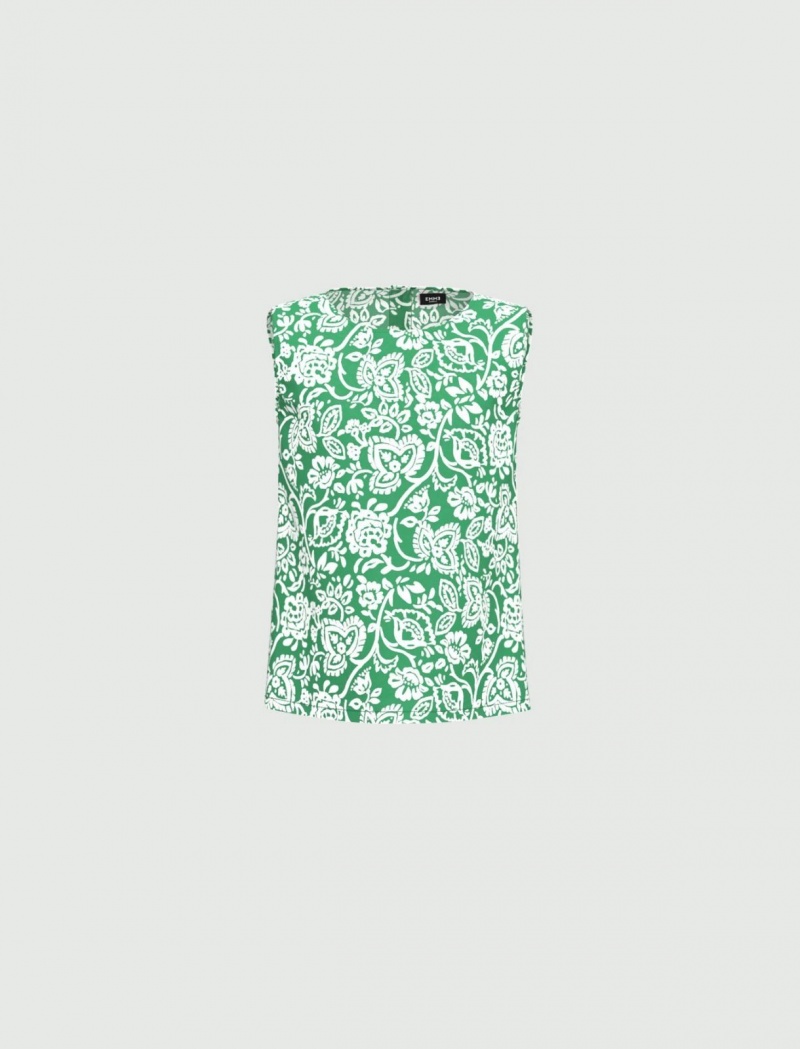 Top Damskie Marella Poplin Zielone | Polska 632154-EXL