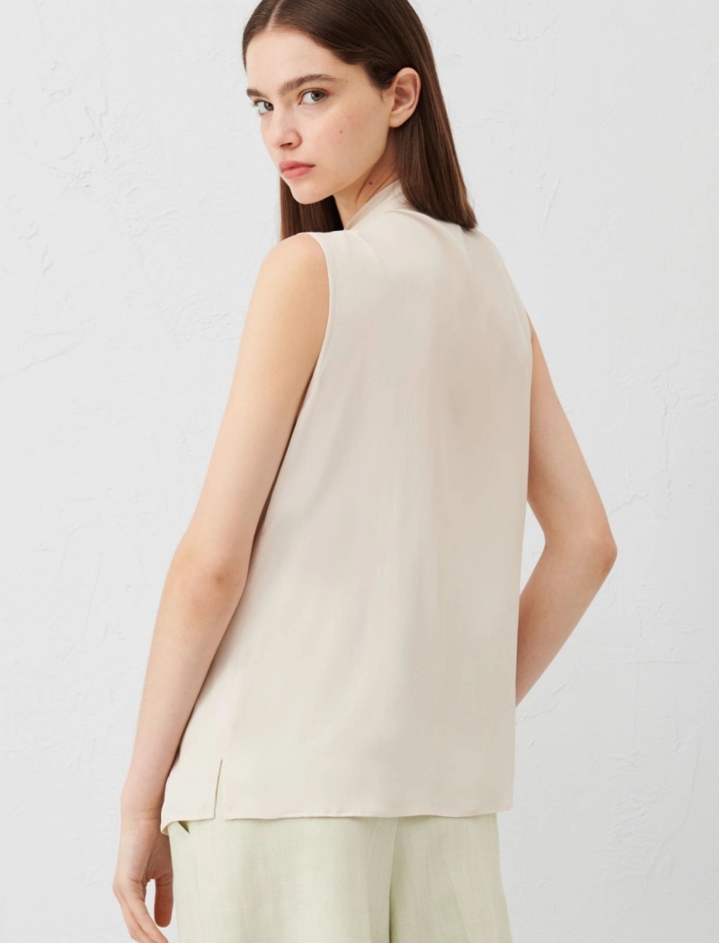 Top Damskie Marella Pussy-Bow Kremowe | Polska 950172-PCI