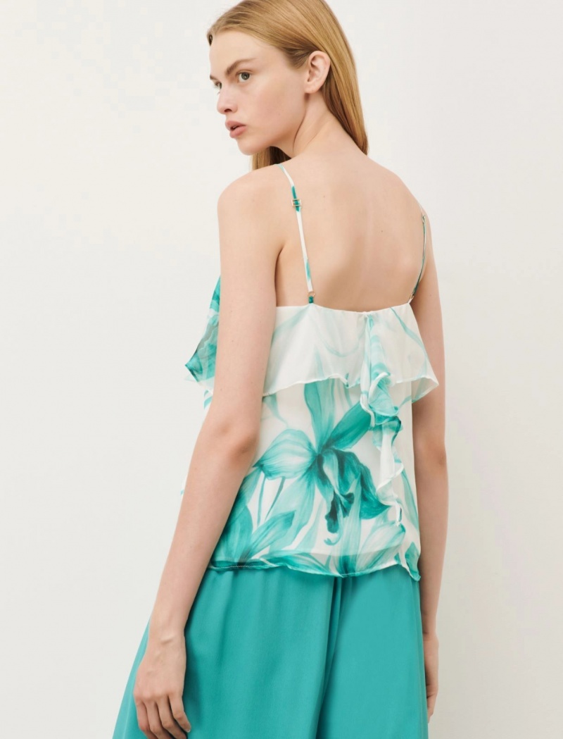 Top Damskie Marella Ruffle Turkusowe | Polska 264315-TJG