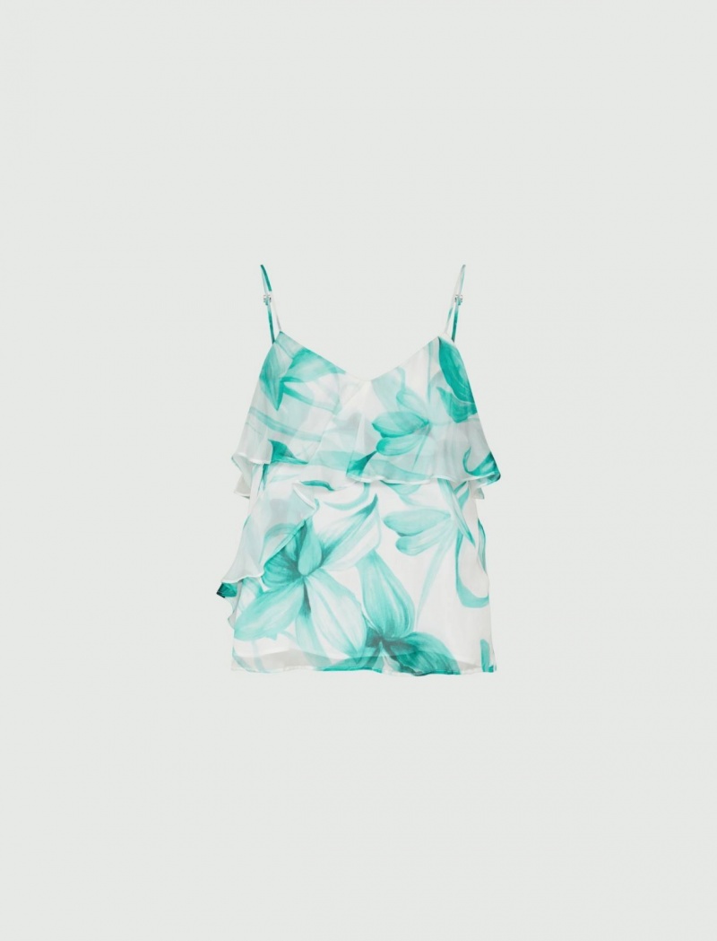 Top Damskie Marella Ruffle Turkusowe | Polska 264315-TJG