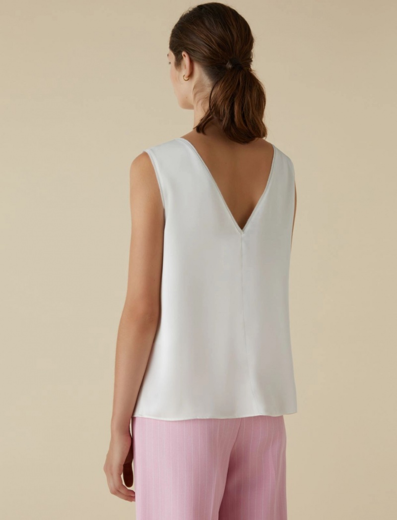 Top Damskie Marella Satin Białe | Polska 452361-HFV