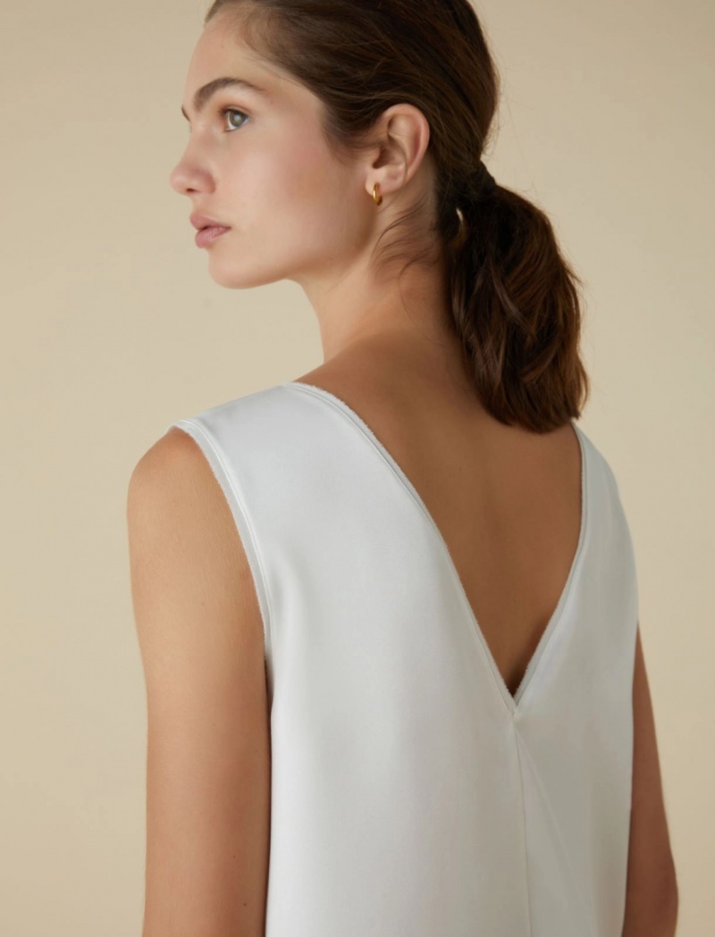 Top Damskie Marella Satin Białe | Polska 452361-HFV