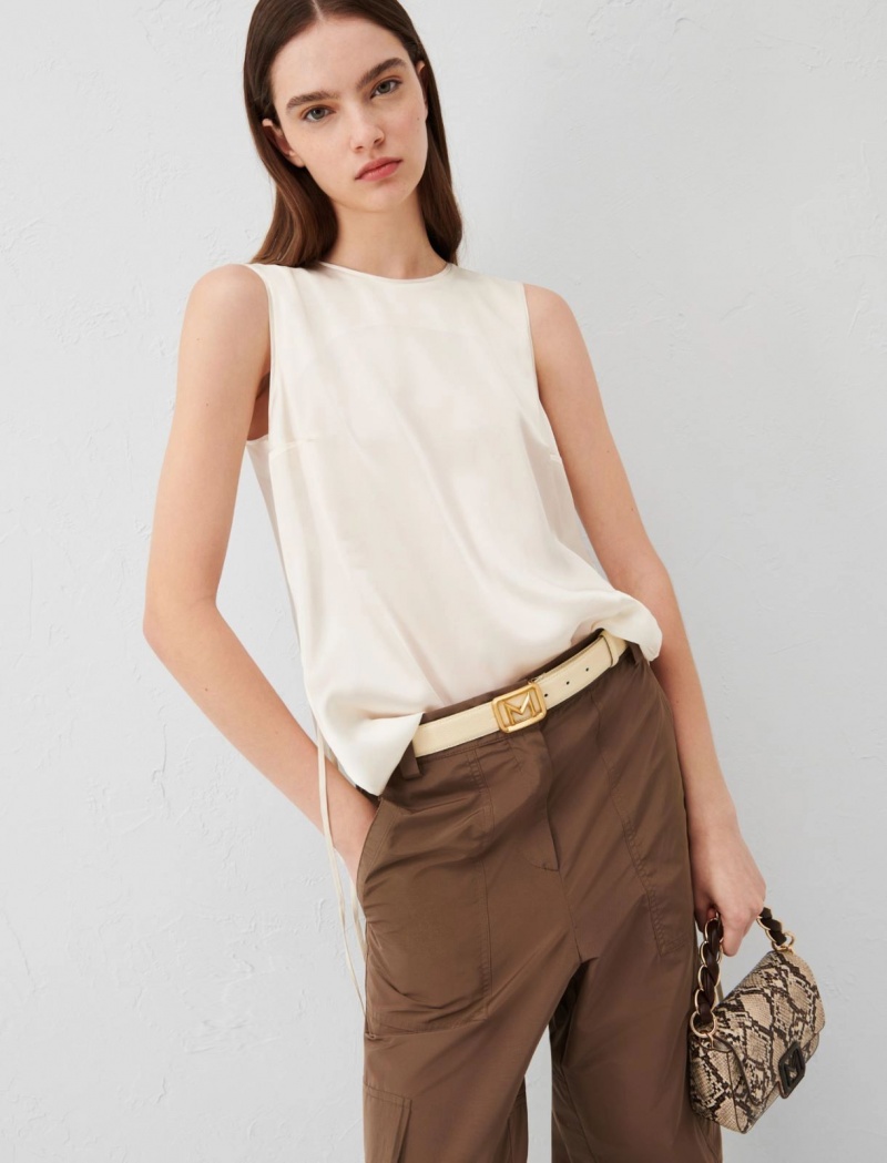 Top Damskie Marella Satin Białe | Polska 940173-REI