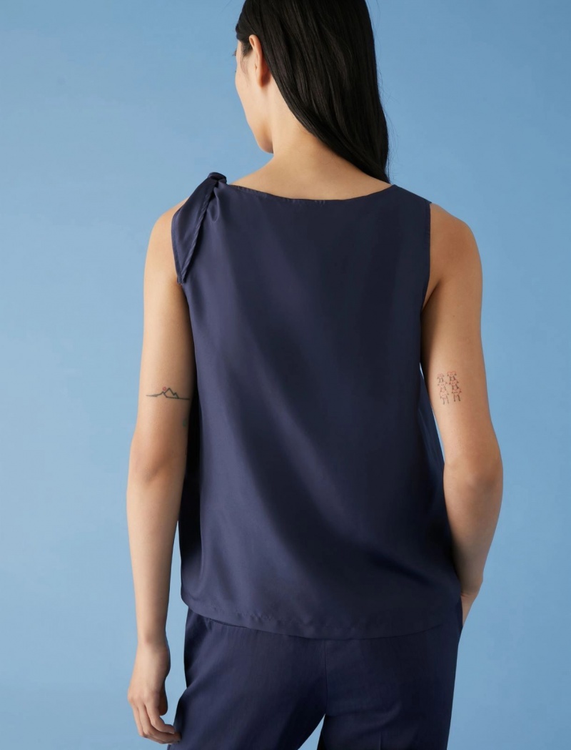 Top Damskie Marella Silk Niebieskie | Polska 834970-VKC