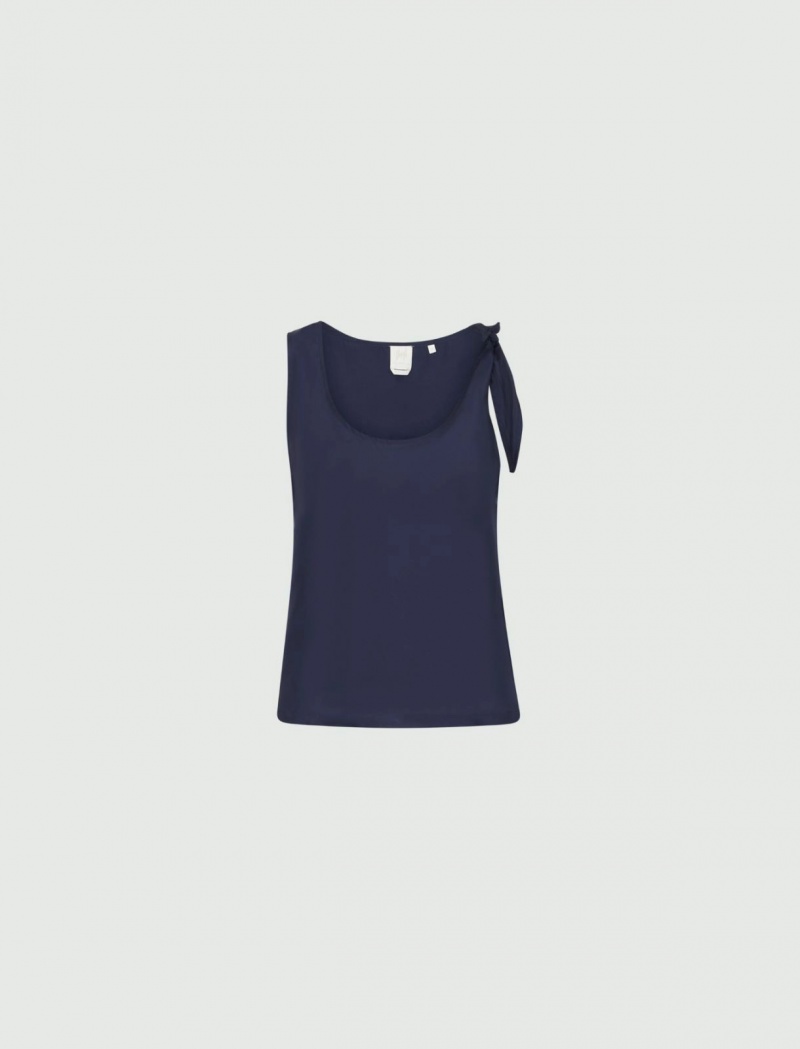 Top Damskie Marella Silk Niebieskie | Polska 834970-VKC