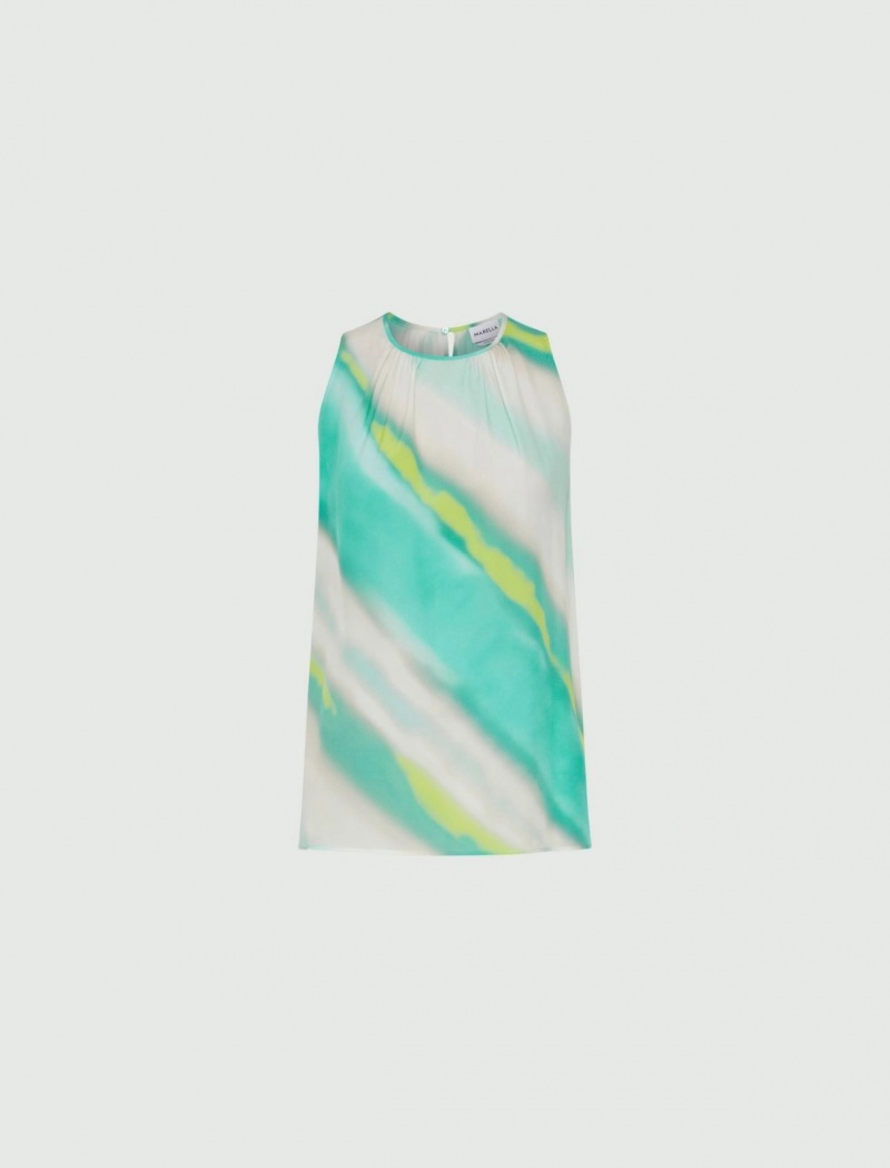 Top Damskie Marella Silk Turkusowe | Polska 402531-IZQ