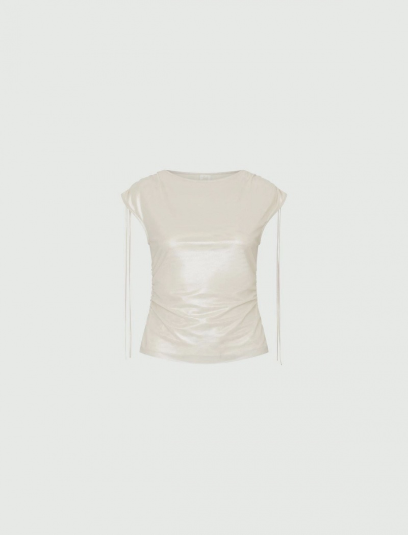 Top Damskie Marella Tulle Białe | Polska 462083-MZA
