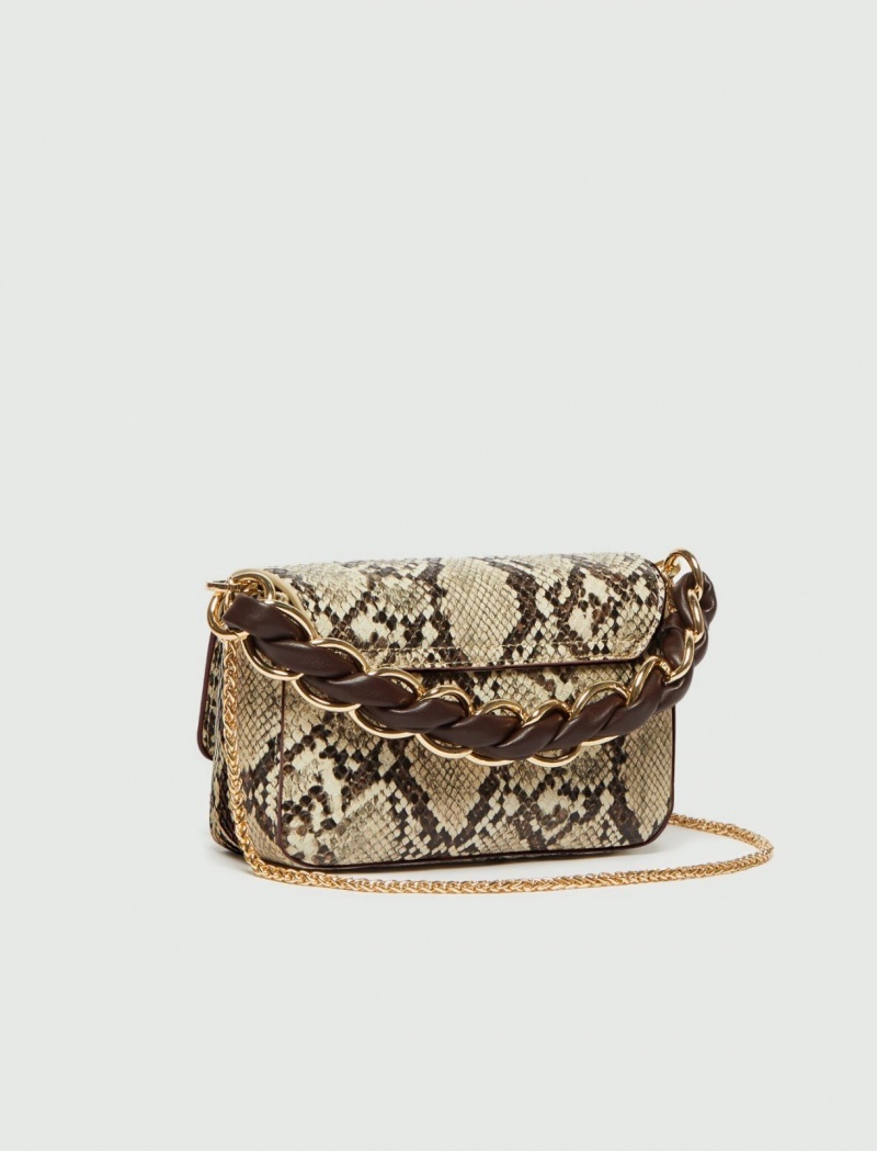 Torby Damskie Marella Python-Print Szare | Polska 958236-UXR