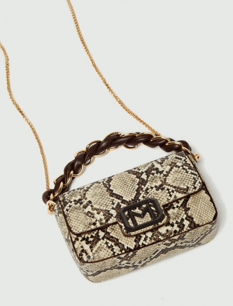 Torby Damskie Marella Python-Print Szare | Polska 958236-UXR