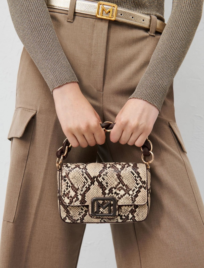 Torby Damskie Marella Python-Print Szare | Polska 958236-UXR