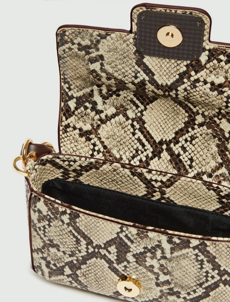 Torby Damskie Marella Python-Print Szare | Polska 958236-UXR