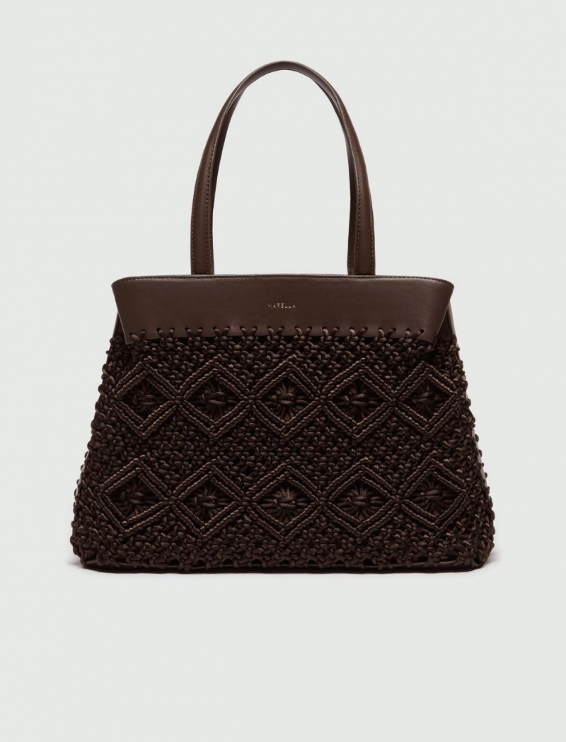 Torby Tote Damskie Marella Shopping Ciemny Brązowe | Polska 523618-MJZ